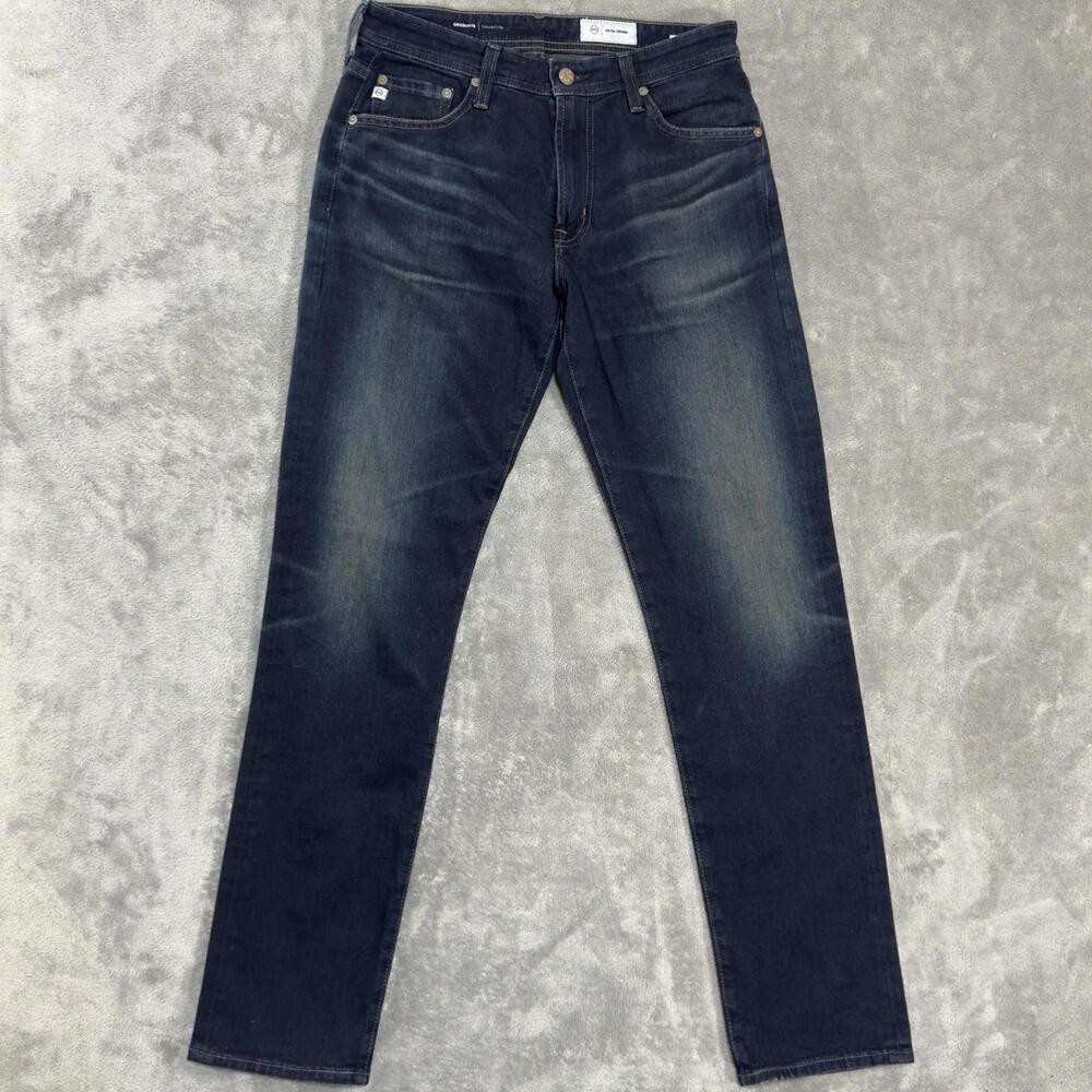 AG Adriano Goldschmied Everett Jeans Men‎ 31x33 Blue Slim Straight Dark Denim